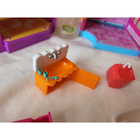 2002 Vintage Polly Pocket house with elevator carry handle folding purple toy - Picture 7 of 16